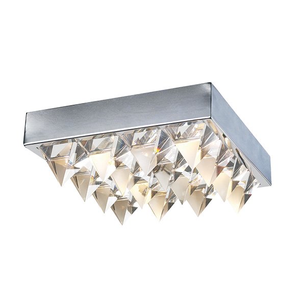 14" Ceiling Light in Polished Chrome with Crystal