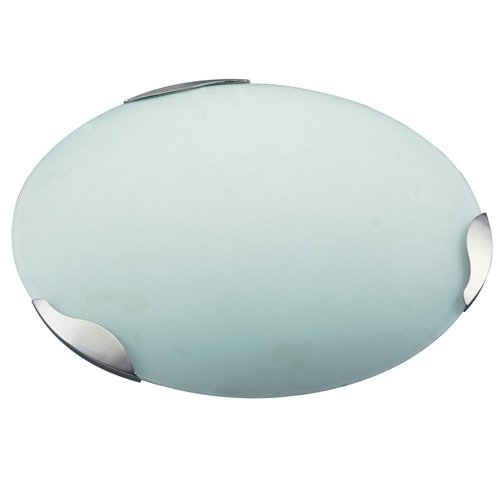 CFL 16 1/2" Flush Ceiling Light in Satin Nickel with Acid Frost Glass