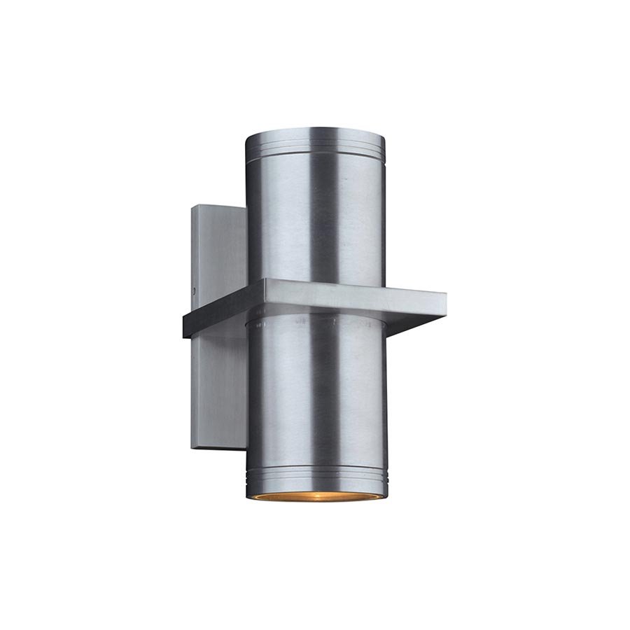 2 Light Outdoor (up & down light) LED Fixture in Brushed Aluminum