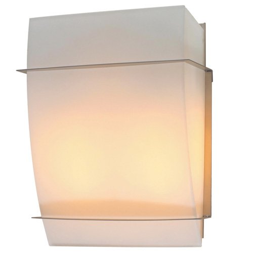 CFL Double Wall Sconce in Satin Nickel with Frost Glass