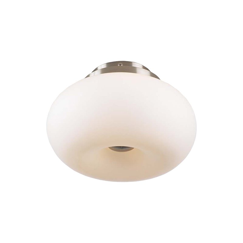 11" Ceiling Light in Satin Nickel with Matte Opal Glass
