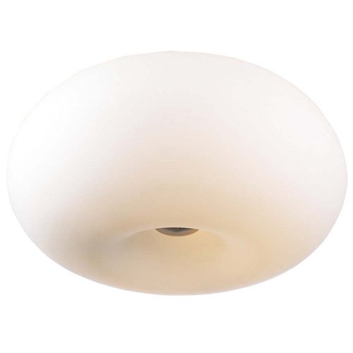 CFL 15" Flush Ceiling Light in Satin Nickel with Matte Opal Glass