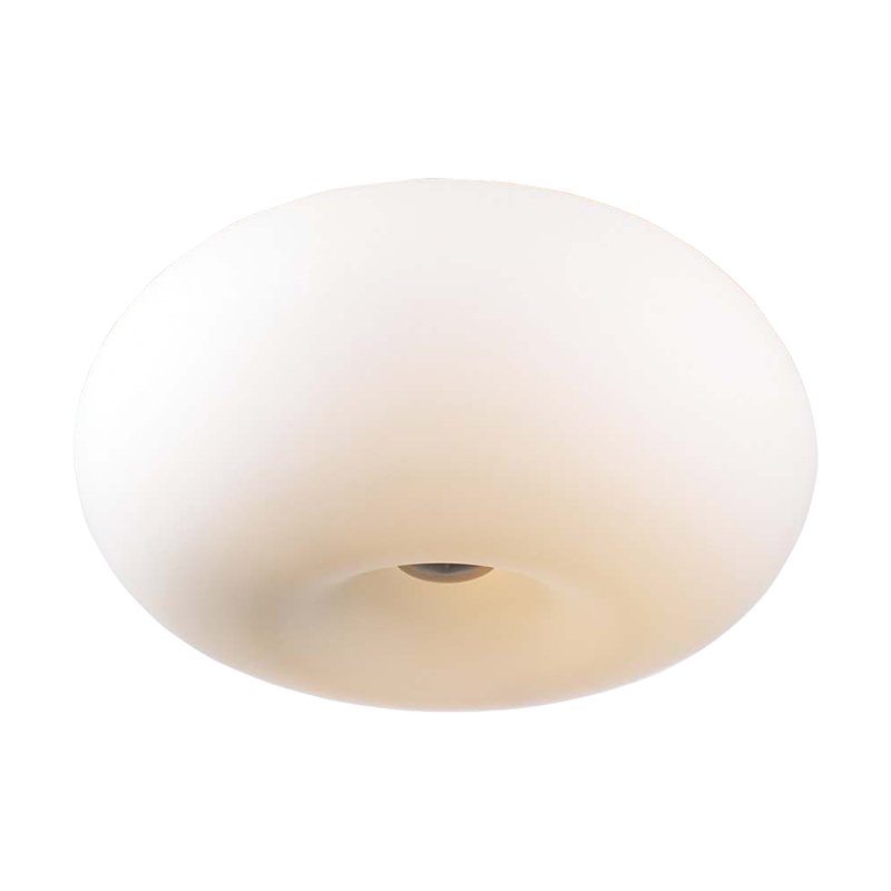 15" Ceiling Light in Satin Nickel with Matte Opal Glass