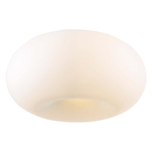CFL 18 1/2" Flush Ceiling Light in Satin Nickel with Matte Opal Glass