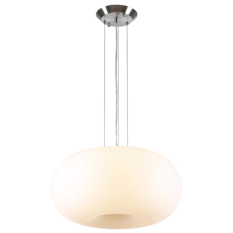 (3 light) Pendant in Satin Nickel with Matte Opal Glass