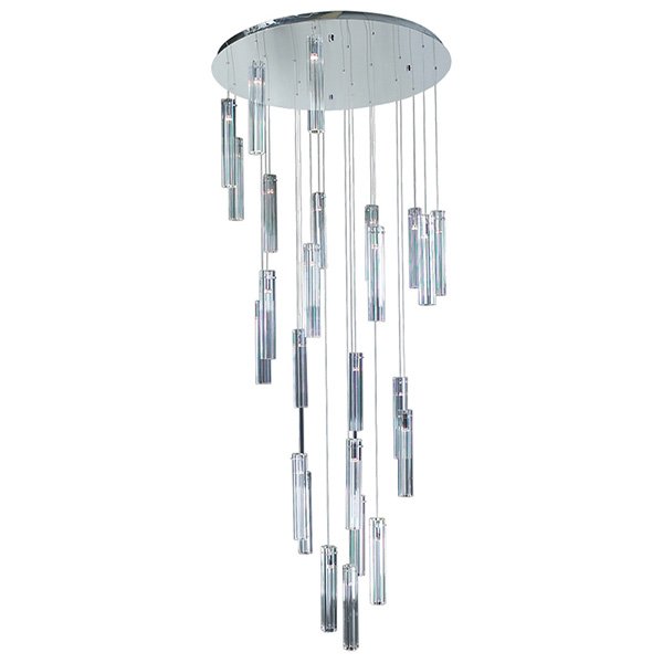 Chandelier in Polished Chrome with K9 Optic Crystal