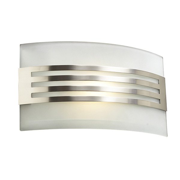 Wall Light in Satin Nickel with Acid Frost Glass