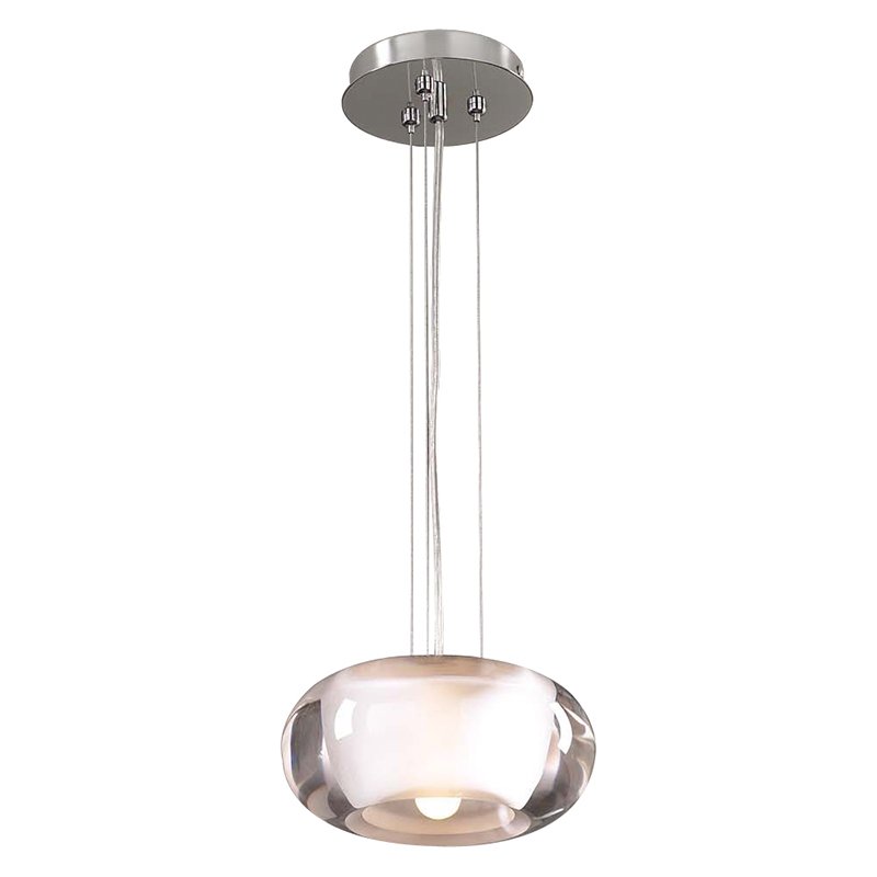 Castille 7" Mini Pendant in Satin Nickel with Clear with Inside Frost Glass