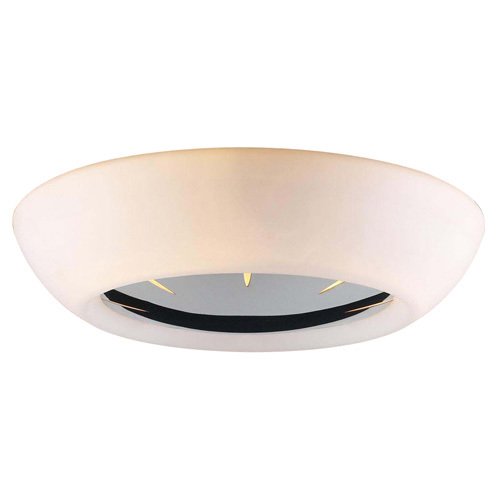 CFL 18" Flush Ceiling Light in Polished Chrome with Matte Opal Glass