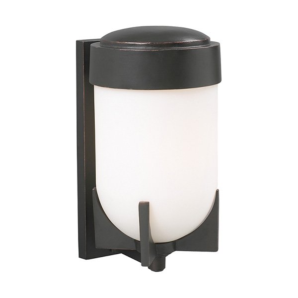 9" Exterior Light in Oil Rubbed Bronze with Matte Opal Glass