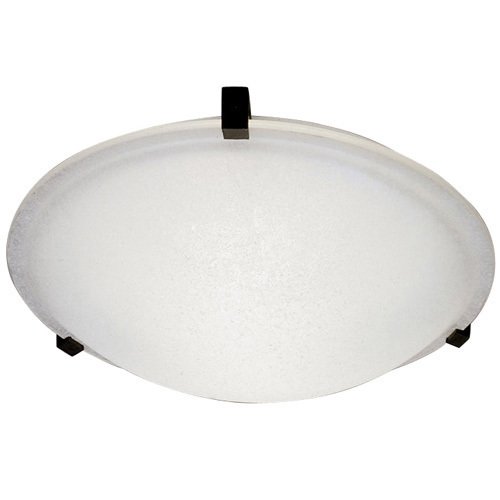 CFL 8" Flush Ceiling Light in Black with Frost Glass