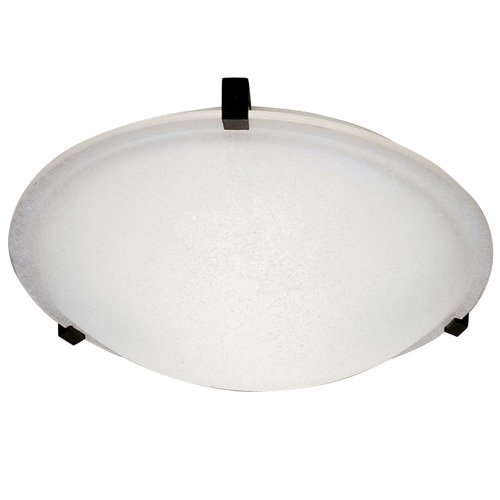 CFL 16" Flush Ceiling Light in Black with Frost Glass
