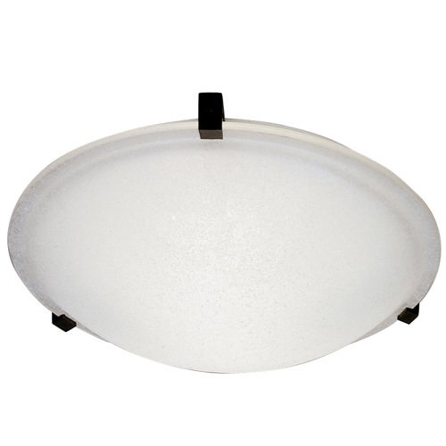 CFL 20" Flush Ceiling Light in Black with Frost Glass