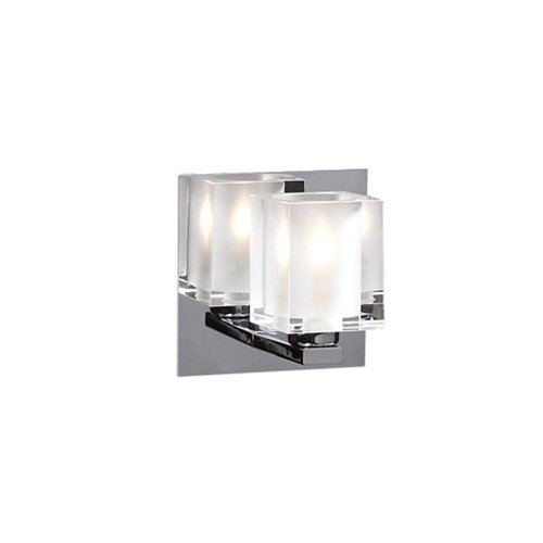 4 3/4" Wall Light in Polished Chrome with Clear with Inside Frost Glass