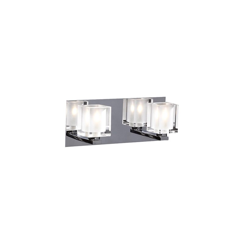 11 3/4" Wall Light in Polished Chrome with Clear with Inside Frost Glass