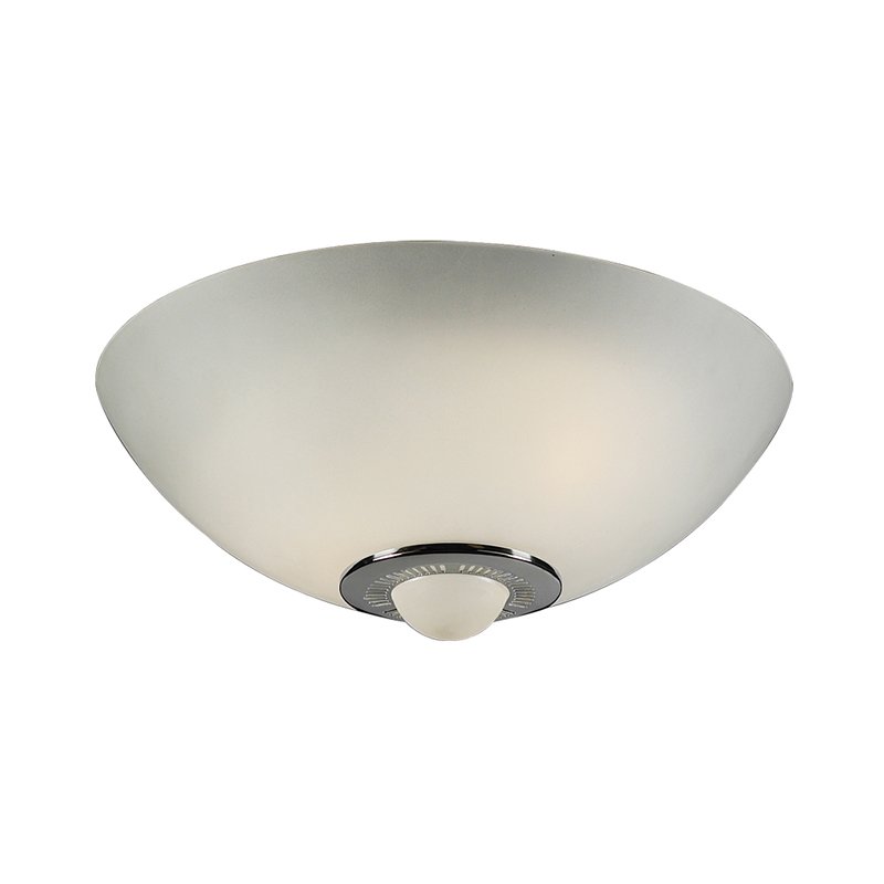 13" Flush Mount with CFL Bulbs in Polished Chrome with Frost Glass