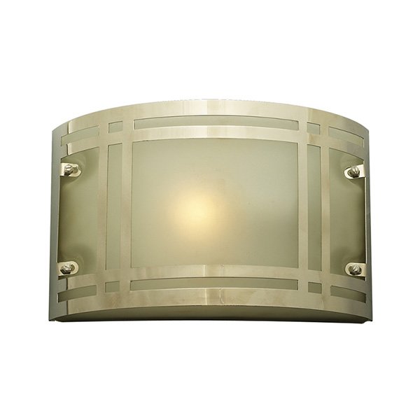 10 1/2" Wall Light with CFL Bulbs in Polished Chrome with Frost Glass