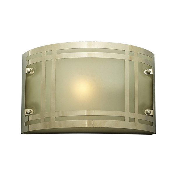 10 1/2" Wall Light in Polished Chrome with Frost Glass
