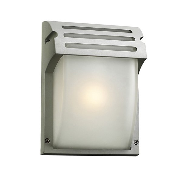 7 1/4" Wall Light with CFL Bulbs in Silver with Frost Glass