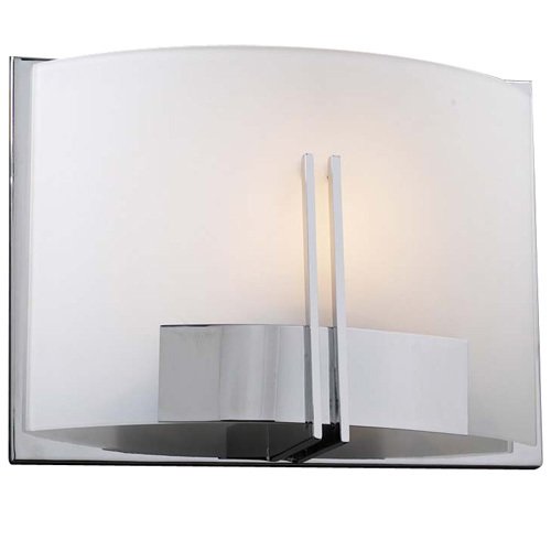 CFL Single Wall Sconce in Polished Chrome with Frost Glass