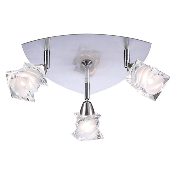 Ceiling Light in Satin Nickel with Frost Glass