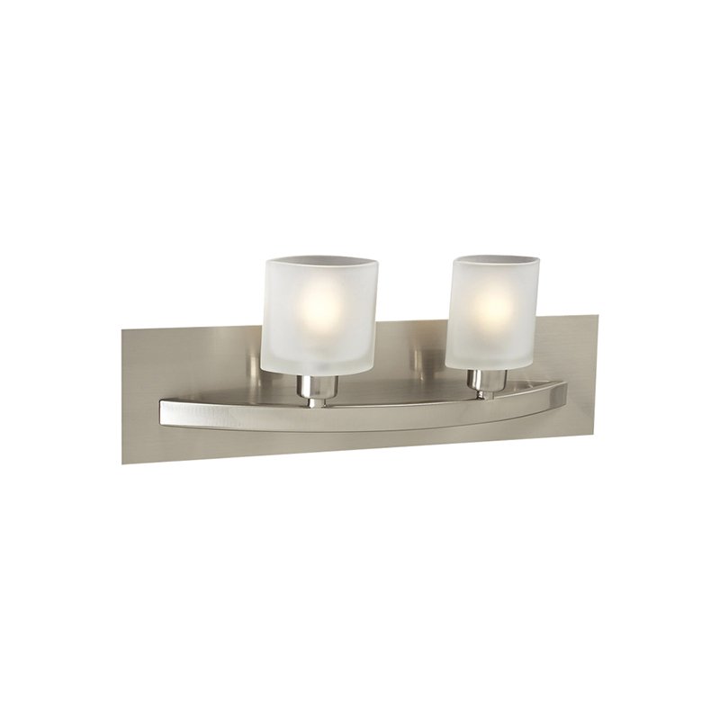 15.3/4" Wall Light in Satin Nickel with Frost Glass