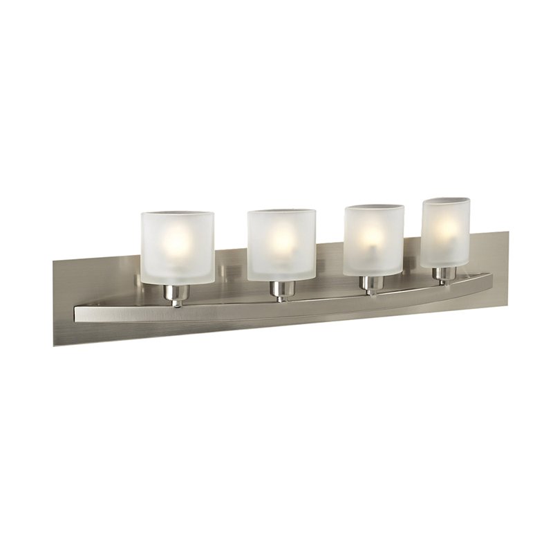 24 1/2" Wall Light in Satin Nickel with Frost Glass