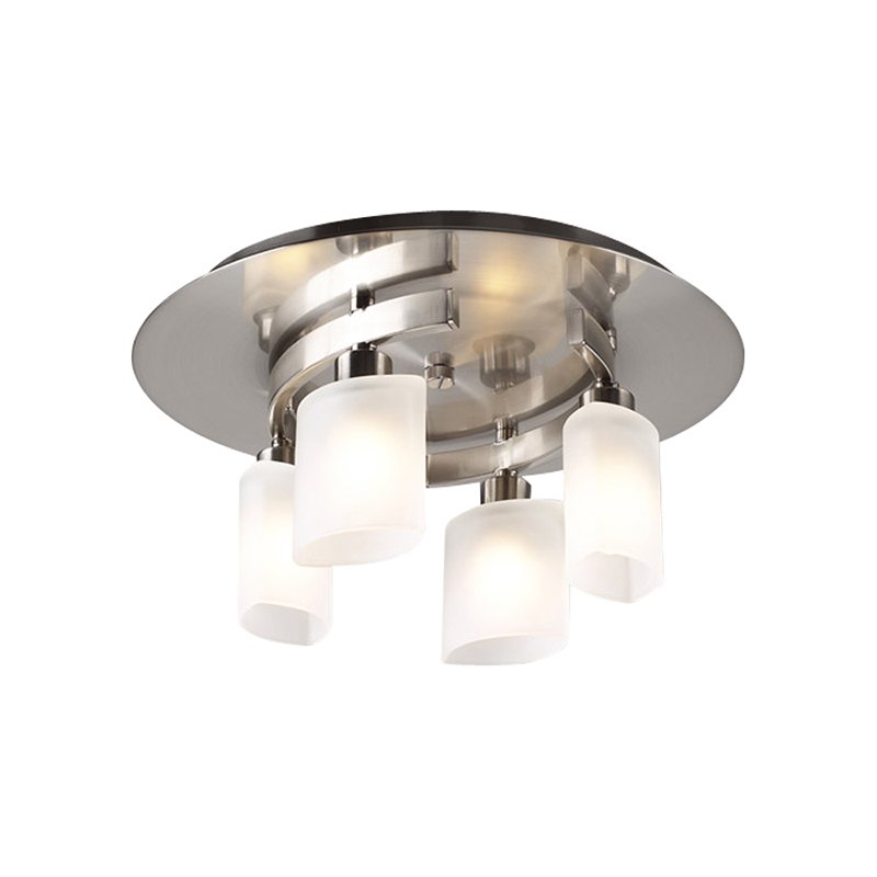 13" Ceiling Light in Satin Nickel with Frost Glass