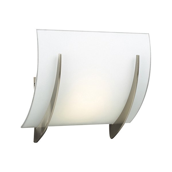Wall Light in Satin Nickel with Matte Opal Glass