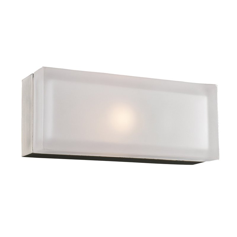 Single Vanity Light in Satin Nickel with Frost Glass