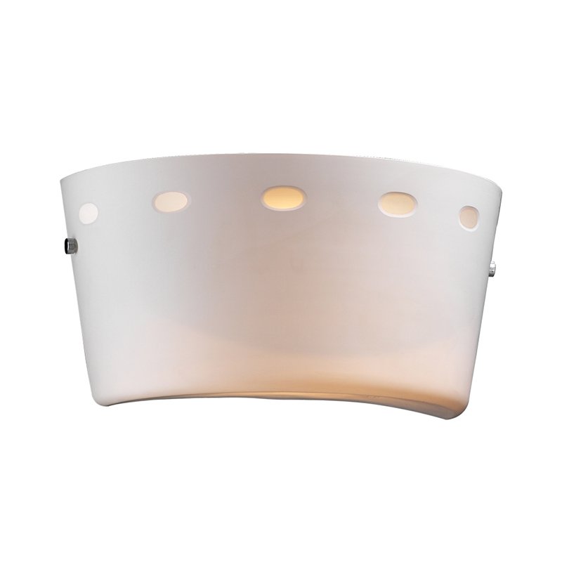8 3/4" Wall Light with CFL Bulbs in Polished Chrome with Matte Opal Glass
