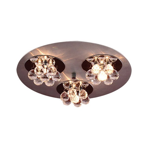 (2 tone) 15" Ceiling Light in Aluminum/Polished Chrome with Asfour Handcut Crystal