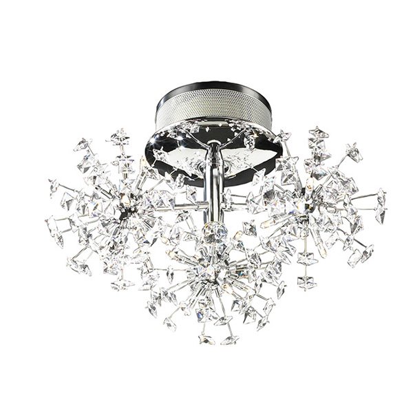 20" Ceiling Light in Polished Chrome with Asfour Handcut Crystal