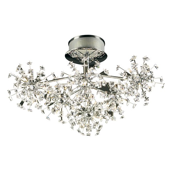 26" Ceiling Light in Polished Chrome with Asfour Handcut Crystal