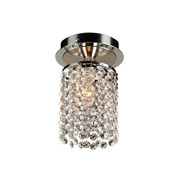 1 Light Crystal Ceiling Light in Polished Chrome