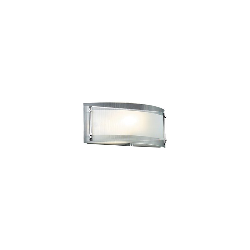 12" Wall Light in Polished Chrome with Ribbed Clear Glass