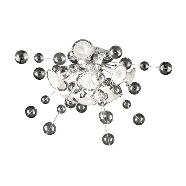 Ceiling Light in Polished Chrome with Clear & White Glass