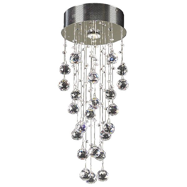 9 1/2" Chandelier in Polished Chrome with Asfour Handcut Crystal
