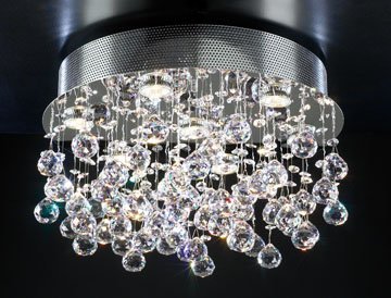 (7 light) Ceiling Light in Polished Chrome with Asfour Handcut Crystal