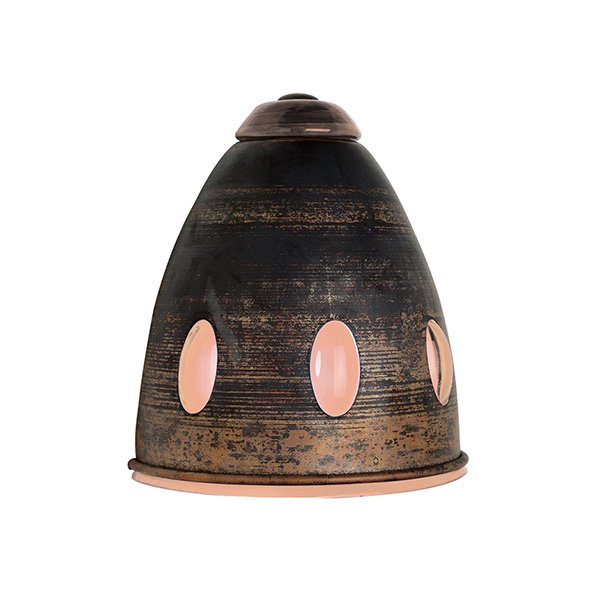 Wall Light in Copper with Peach Glass