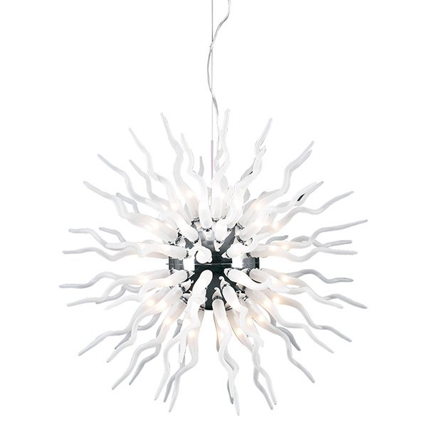 38" Chandelier in Polished Chrome with Frost Glass