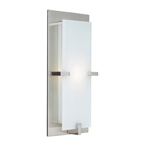 CFL Single Wall Sconce in Satin Nickel with Acid Frost Glass