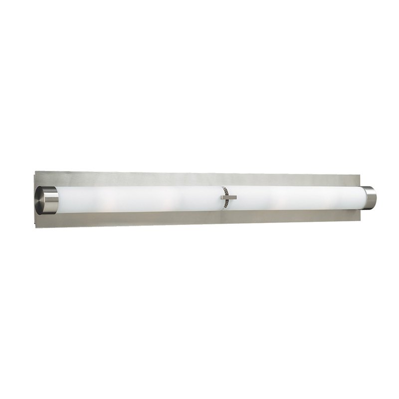 5" X 36" Wall Light in Satin Nickel with Matte Opal Glass