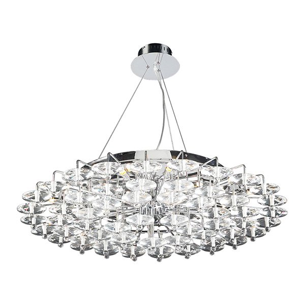 Chandelier in Polished Chrome with Asfour Handcut Crystal