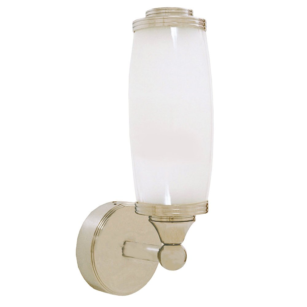 Bathroom Wall Light with Frosted Glass Tube Shade in Satin Nickel