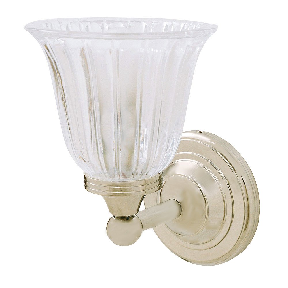 Bathroom Wall Light with Clear Tulip Glass Shade in Satin Nickel