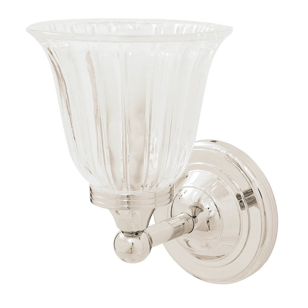 Bathroom Wall Light with Clear Tulip Glass Shade in Polished Nickel