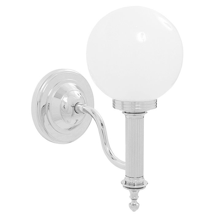 Bathroom Wall Light with Frosted Glass Ball Shade in Chrome