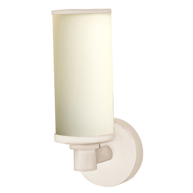Frosted Single Wall Light in Satin Nickel