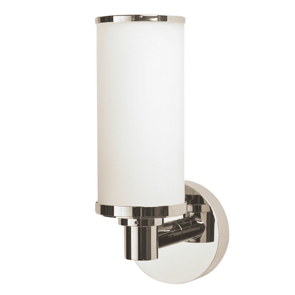 Frosted Single Wall Light in Polished Nickel